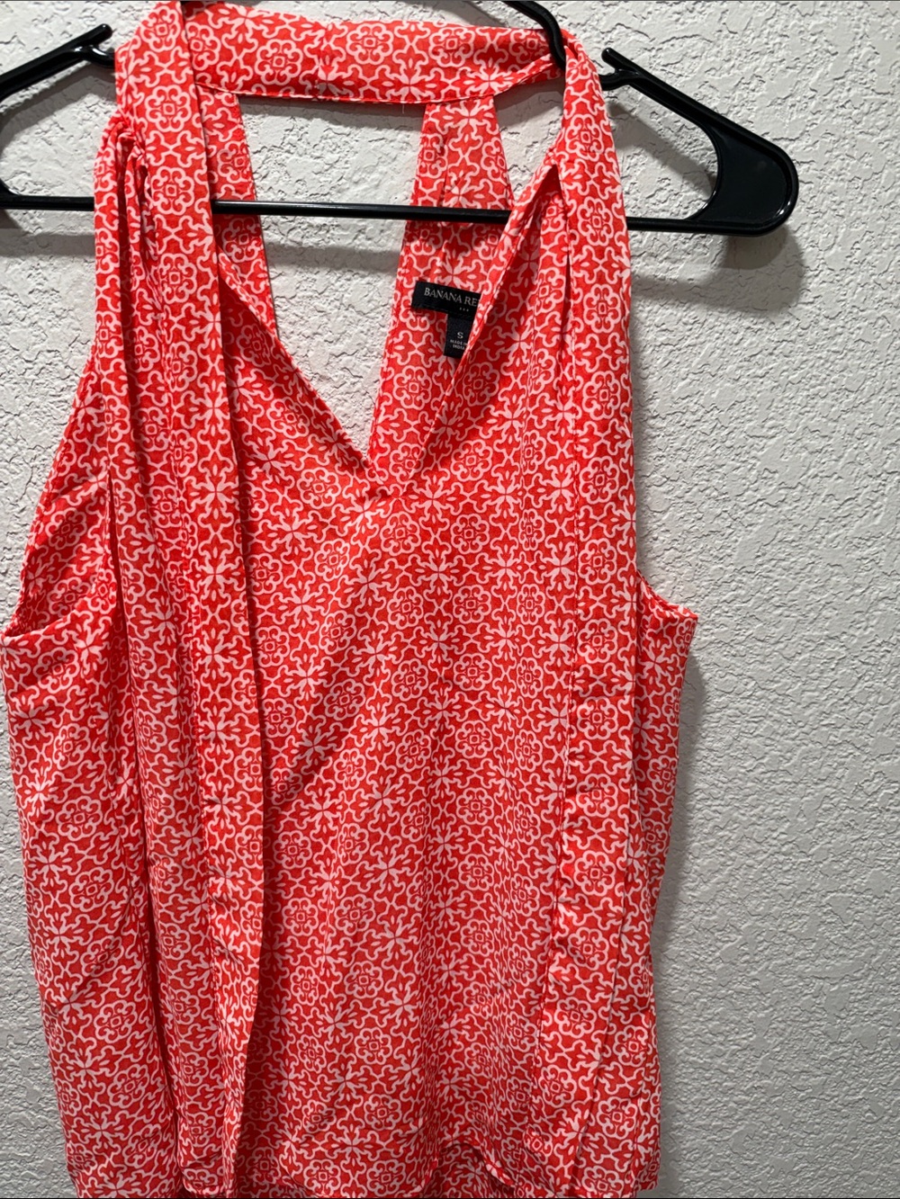 Banana Republic Coral and White Halter Camisole